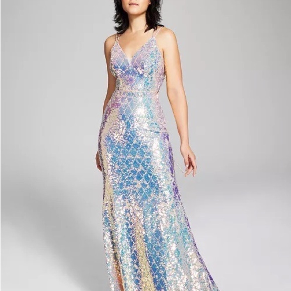 Tlc Say Yes To The Prom Mermaid Iridescent Sequin Gown Macys Juniors Size 1-2